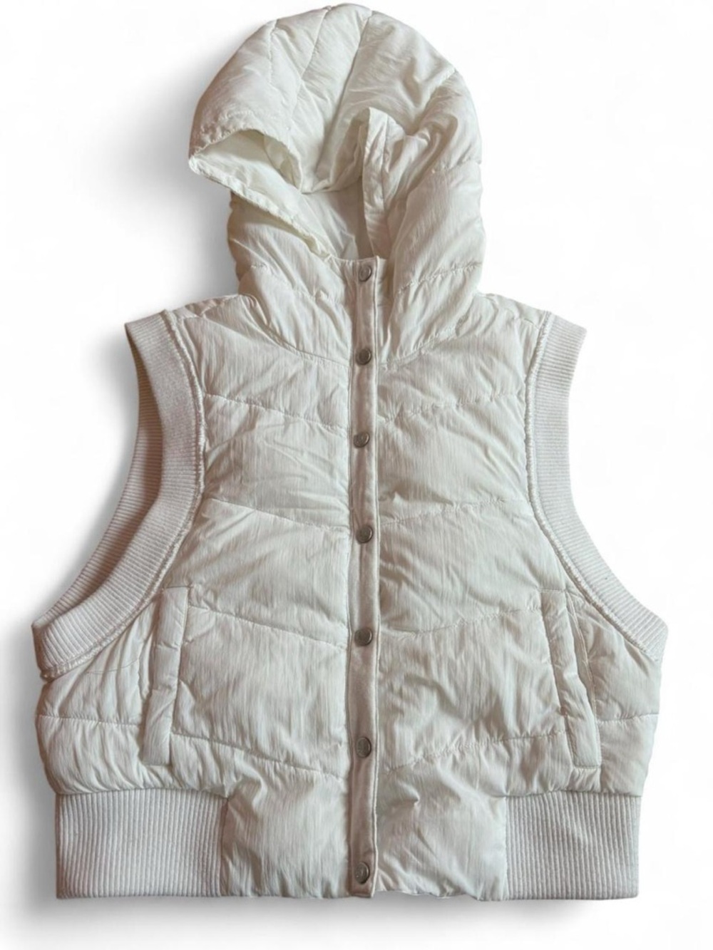 Free People Movement Puffer Vest XS Hooded Snap Front